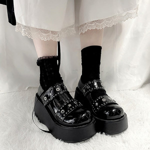 时光里的店原宿y2k少女大头娃娃鞋甜酷lolita厚底松糕鞋花朵单鞋