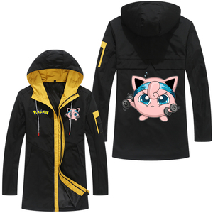 动漫日系宠物小精灵神奇宝可梦胖丁加大风衣中长款男外套衣服夹克