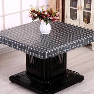 电暖炉皮套防水桌布80x80盖布取暖器电炉罩烤火罩盖胶皮四方桌罩