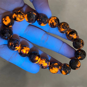 天然火焰石水晶手链 middot 莹光 俗称萤火虫