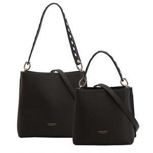 威尔萨斯2020新款女包牛皮水桶包女包va533301黑色灰色1498