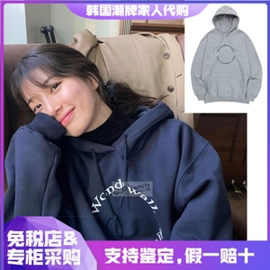 wonderwall 韩国代购 宋旻浩 秀智 po表志勋同款情侣宽松连帽卫衣