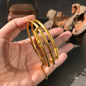 金缠钏▲黄金手镯999足金古法手工定制绕丝实心金镯【先知手作】