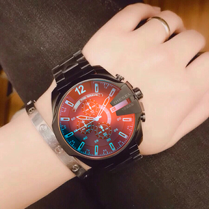 迪赛龙手表偏光大表盘炫酷钢带潮流男表高级感石英机芯女表ds4318