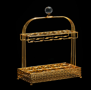 奢华白酒杯架子置物架家用子弹杯架分酒器收纳架金属倒挂酒杯架