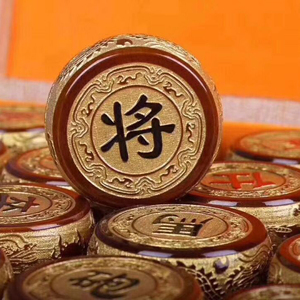 小叶桢楠 【双龙戏珠】土豪金 中国象棋 金丝楠木小叶桢楠木而制