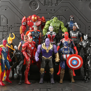 漫威复仇者联盟玩具全套公仔人偶超级英雄手办钢铁蜘蛛侠美国队长