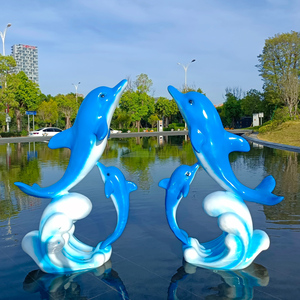 大型雕塑 海洋动物仿真海豚摆件 游泳池酒店售楼部景区幼儿园造景