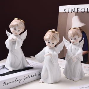 欧式陶瓷人物小天使摆设书桌玄关装饰品摆件家居饰品创意结婚礼物