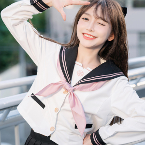 诺离洛璃高原创jk制服双子水手服上衣女正统海军风校供全套装现货