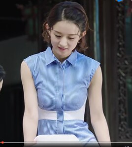 你和我的倾城时光林浅赵丽颖同款衣服清新很仙的条纹无袖连衣裙女
