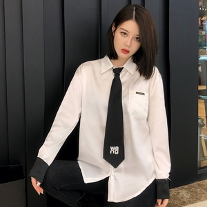 衬衫女领带款学院风帅气