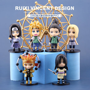 盲盒手办三代q版火影忍者卡通动漫手办蛋糕生日跨境摆件盲盒创意