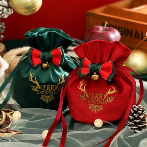 圣诞节礼物袋手提糖果装饰包装平安夜平安果礼盒苹果糖果包装盒子