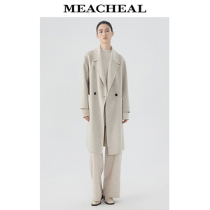 MEACHEAL米茜尔秋冬新款山羊绒双面呢长款大衣通勤经典时尚女外套