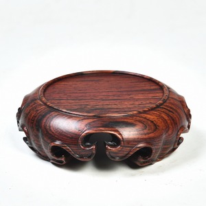 红木底座红酸枝整料圆形底座花瓶紫砂壶茶壶底座花盆香炉底座实木