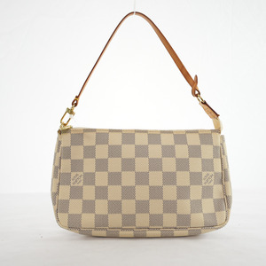 白棋盘格大号麻将包中古捡漏louisvuitton路易威登lv经典印花休闲