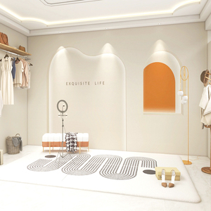 网红母婴直播间墙纸3d高级感服装店轻奢风美容院前台背景墙布壁纸