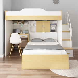 001人付款淘宝小户型高架床上下床铁艺双人床现代简约经济型多功能