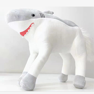 沙雕鲨骑马玩偶毛绒玩具搞怪马鲨拉地公仔男友睡觉抱枕闺蜜礼物女