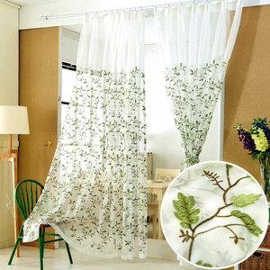 福蝶 美式乡村风格刺绣客厅卧室白色窗帘窗纱定制窗帘纱布料