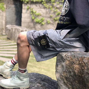 正品stone island石头岛新款休闲运动五分工装裤金属尼龙男士短裤