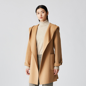 古木夕羊银泰专柜2020秋季新品女士连帽收腰双面呢大衣gt0700528