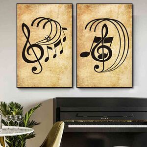 音乐装饰画琴行教室布置钢琴房音符乐谱挂画酒吧ktv包厢包间壁画