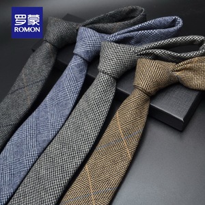 罗蒙羊毛领带新款男正装商务6cm上班工作韩版新郎英伦结婚时尚窄