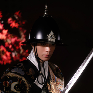 飞碟盔锦衣卫飞鱼服斗笠盔甲胄钹笠头盔明制直檐帽汉服大圆帽盔