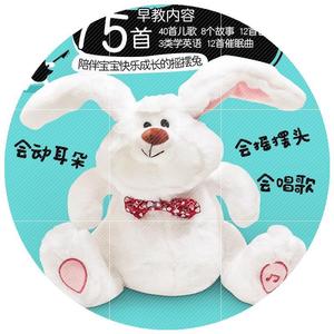 说话的兔子毛绒玩具唱歌动白兔的小玩偶还是长耳垂耳兔耳朵养黄粉虫容易娃娃蝇蛆容易图片