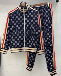 gucci古驰 21fw新款针织双g提花满印logo运动夹克套装 男女款外套