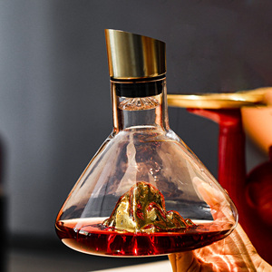 轻奢金山红酒醒酒器大号奢华高档快速家用水晶瀑布葡萄酒量分酒壶