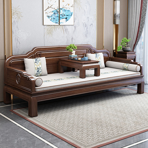 南美紫檀全实木罗汉床新中式小户型客厅两用沙发床仿古禅意罗汉榻