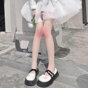 白色lolita腮红丝袜子jk夏季超薄肤色连体打底裤日系大码女小个子