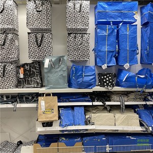 IKEA宜家弗拉塔大中小号购物袋环保编织袋折叠便携储物行李袋搬家