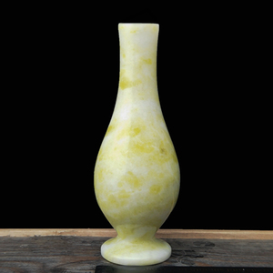 天然蓝田玉净瓶装饰品桌面小花瓶小号摆件玉石瓶玉瓶子观音瓶居家