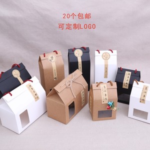 定制牛皮纸盒子六角瓶手提盒蜂蜜粽子包装盒坚果阿胶糕茶叶通用盒