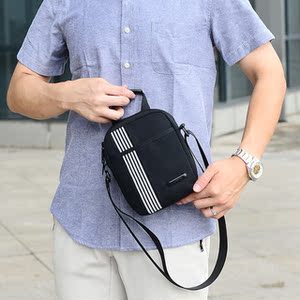 休闲随身旅游小挂包男士迷你小包包防水牛津帆布单肩斜跨背包