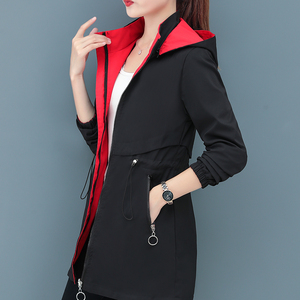 大码女士风衣女胖mm春秋中长款矮中年妈妈韩版宽松两面穿外套春季