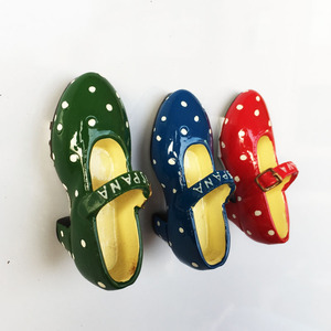 西班牙旅游纪念礼物立体弗拉明戈舞鞋 手工彩绘磁性冰箱贴工艺品