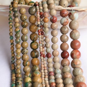 天然寿山石蛇皮石绿龙纹4-12mm圆珠散珠子DIY饰品配件串珠材料