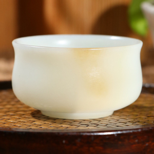 糖白玉酒具新疆天然和田玉功夫茶杯玉石酒杯茶具杯子商务礼品43g