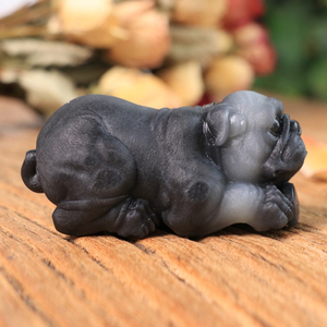 新疆和田玉青花籽料文玩收藏属相生肖狗把玩件男士款手把件261g