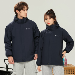 特斯拉汽车车友会4s店员工装汽车美容工作服长袖外套冲锋衣定制