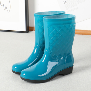 时尚中筒防水鞋加厚防滑雨鞋厨房工作胶鞋成人夏季家用高筒雨靴女