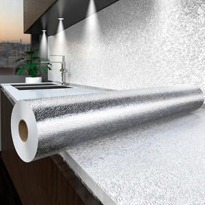 厨房防油贴纸油烟机防水防油橱柜灶台用耐高温家用自粘墙纸铝箔纸