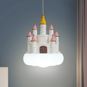 创意城堡儿童房床头吊灯女孩房间公主卧室吊灯卡通可爱云朵灯具