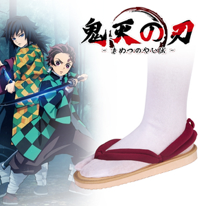 灶门炭治郎cos鞋鬼灭之刃木屐日式高人字拖软底袜子日本cosplay