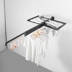 阳台晾衣神器隐形晾衣架伸缩室内侧装晾衣杆外墙支架铝合金活动